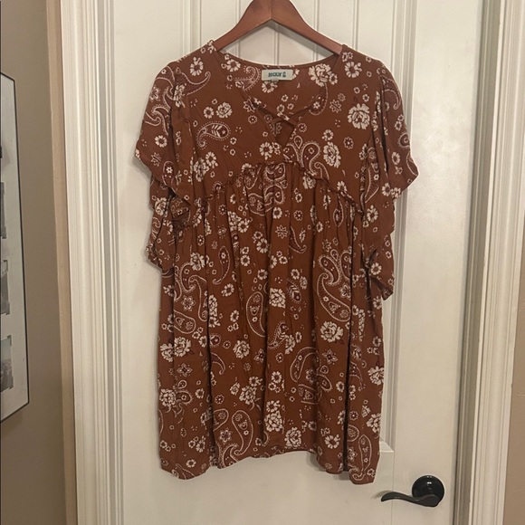 rockin g Dresses & Skirts - Western Dress Rockin G Medium Brown Floral Paisley